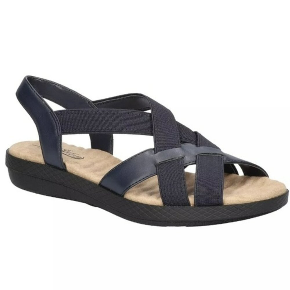 Easy Street Janice Comfort Wave Wedge Sandals Black 8.5 - Picture 1 of 4